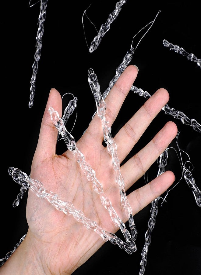 STEFORD 30 Pcs Christmas Icicles Ornaments, Acrylic Clear Icicle Ornament Plastic Christmas Tree Hanging Crystal Icicles Set Wedding Party Winter Wonderland Decoration Supplies - Image 5